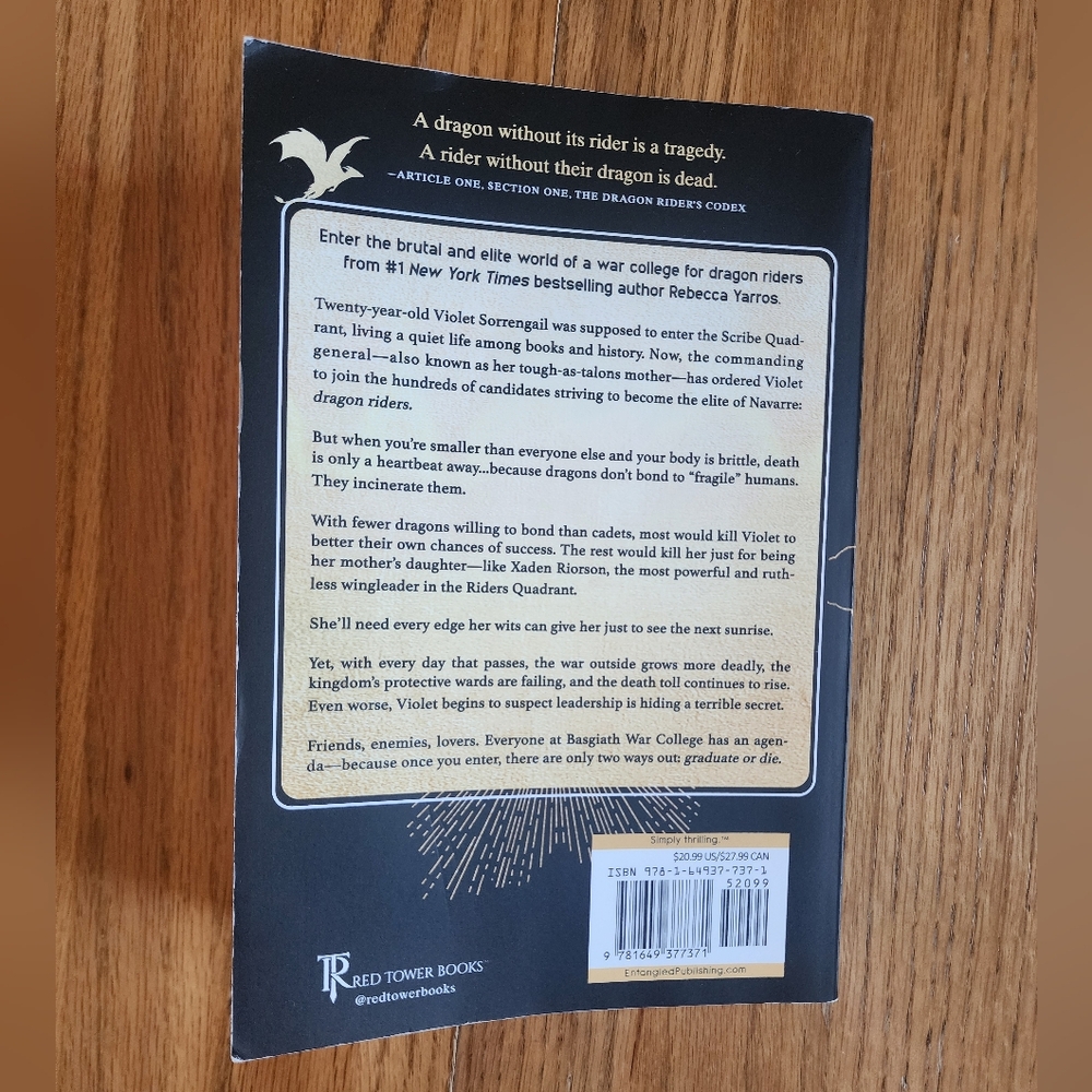 Fourth Wing by Rebecca Yarros Fiction Romantasy Empyrean Series Paperback Book - Picture 2 of 9